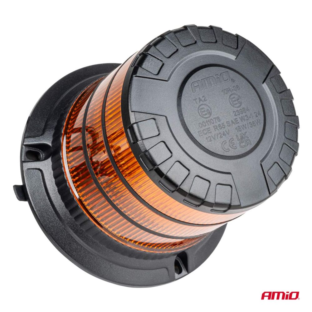 Amio - ΦΑΡΟΣ HEAVY DUTY W30M 12/24V ΠΟΡΤΟΚΑΛΙ 24LED ΜΑΓΝΗΤΙΚΟΣ/ΒΙΔΩΤΟΣ ΜΕ ΦΙΣ ΑΝΑΠΤΗΡΑ Υ128mm Φ110mm - 1 τεμ. (04111/AM)