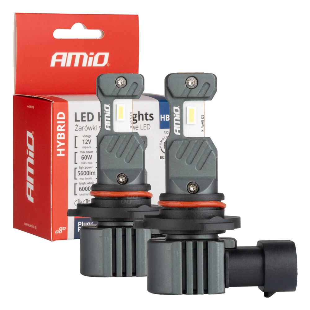 ΠΡΟΣΦΟΡΑ Amio - ΛΑΜΠΕΣ LED HΒ4 9006 12V 60W 6.000K 5.600lm +400% LED CAN-BUS HYBRID SERIES - 2 ΤΕΜ. (04118/AM)