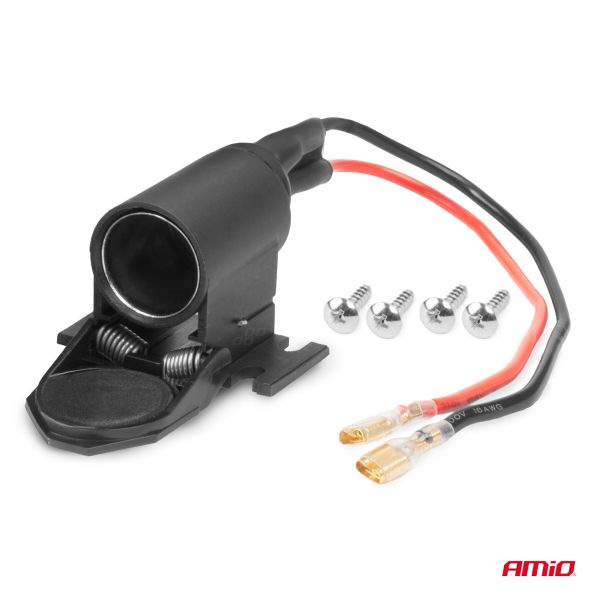 ΠΡΙΖΑ ΜΕ ΜΟΝΗ ΥΠΟΔΟΧΗ ΓΙΑ ΦΙΣ ΑΝΑΠΤΗΡΑ 12/24V ΜΕ ΠΡΟΣΤΑΤΕΥΤΙΚΟ ΚΑΠΑΚΙ AMIO - 1 τεμ.