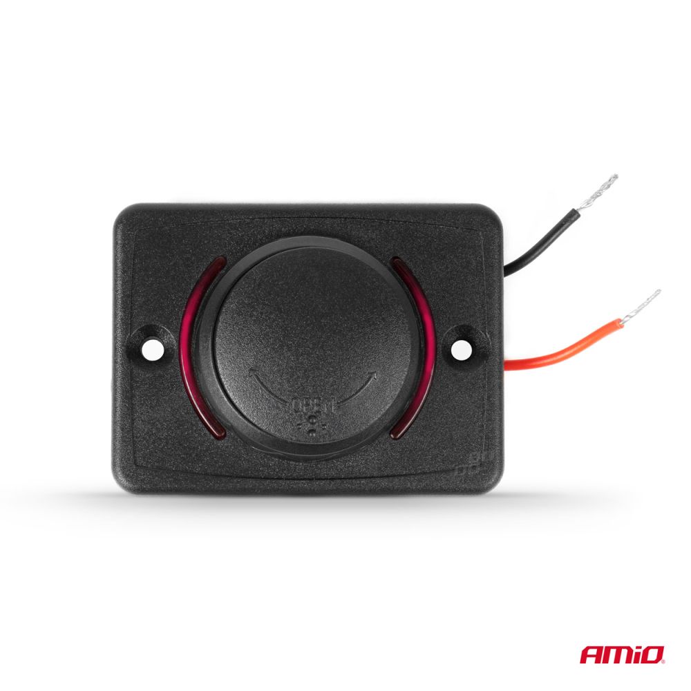 Amio - ΠΡΙΖΑ ΜΕ 2 ΘΥΡΕΣ-USB+USB-C ΚΑΙ ΚΑΠΑΚΙ 12/24V QUICK CHARGE 3.0 ΑΔΙΑΒΡΟΧΗ ΤΕΤΡΑΓΩΝΟ ΣΧΗΜΑ ΜΑΥΡΗ - 1 Τεμ. (04231/AM)