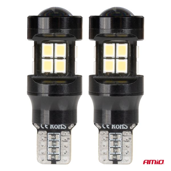 ΛΑΜΠΑΚΙΑ LED T15 W16W 12V/24V LED CAN-BUS 15xSMD 2835 ΛΕΥΚΟ ΦΩΣ 5.500K (ΣΕ ΧΡΩΜΑ ΜΑΥΡΟ) AMIO - 2 ΤΕΜ.