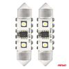 Amio - ΛΑΜΠΑΚΙΑ ΠΛΑΦΟΝΙΕΡΑΣ 36mm 12/24V C5W 5500K 12xSMD 3838 CAN-BUS FESTOON (ΛΕΥΚΟ) - 2 ΤΕΜ. (04248/AM)