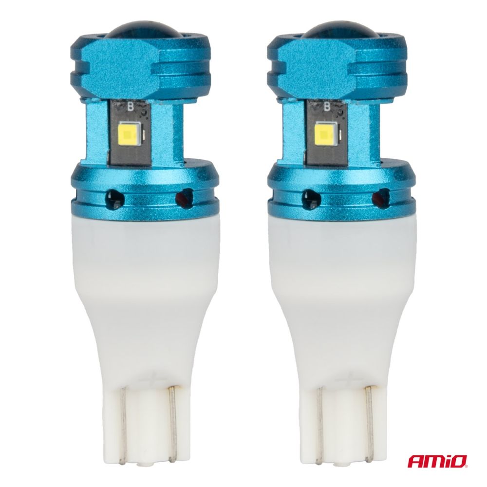 Amio - Λάμπες LED CANBUS T15 (W16W) 4SMD 1860XS Λευκή 6000K 12V/24V για Φώτα Όπισθεν, Πινακίδας & Χώρου Αποσκευών - 2τεμ. (04251/AM)