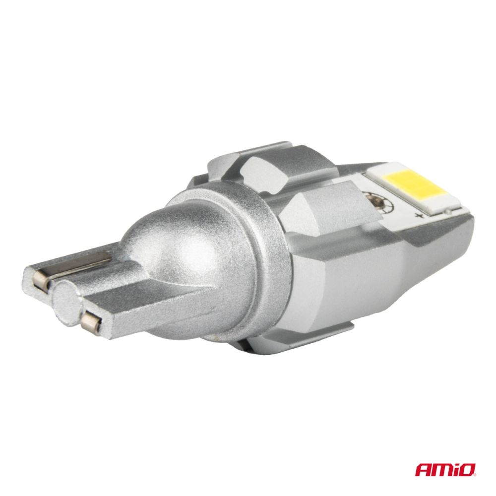 Amio - Λάμπα LED CANBUS T15 (W16W) 2SMD 3570 Λευκή 6000K 12V/24V για Φώτα Όπισθεν & Βοηθητικό Φωτισμό - 2τεμ. (04257/AM)