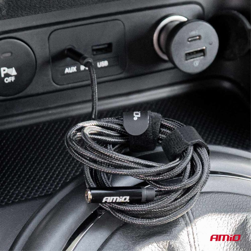 Amio - ΚΑΛΩΔΙΟ ΣΥΝΔΕΣΗΣ AUX MINI JACK ΑΠΟ ΑΡΣΕΝΙΚΟ 3.5mm ΣΕ ΘΗΛΥΚΟ 3.5mm 2m - 1 Τεμ. (04296/AM)