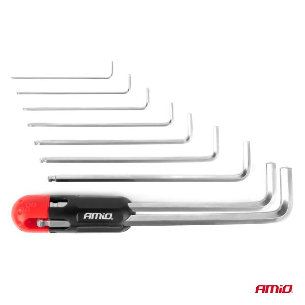 Amio - ΣΕΤ ΚΛΕΙΔΙΑ ΑΛΛΕΝ (ALLEN) ΕΞΑΓΩΝΑ ΧΡΩΜΙΟ-ΒΑΝΑΔΙΟ (CRV) ΔΙΑΦΟΡΑ ΜΕΓΕΘΗ - 9 ΤΕΜ. (04303/AM)