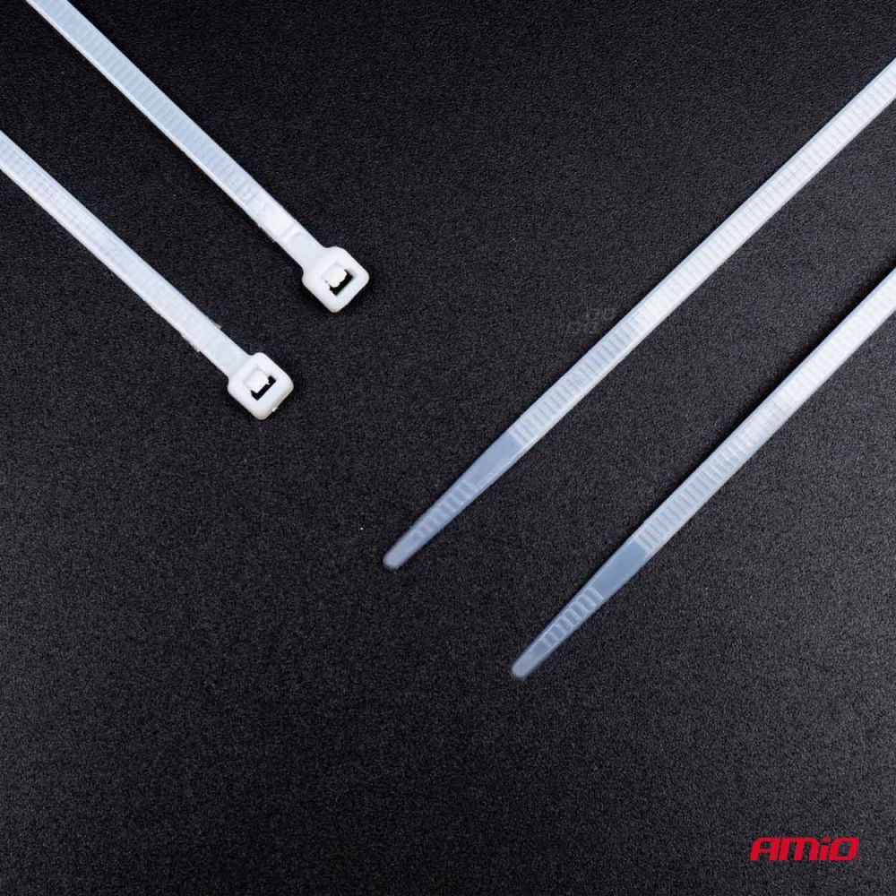 Amio - ΔΕΜΑΤΙΚΑ/ΔΕΤΙΚΑ ΚΑΛΩΔΙΩΝ TIE WRAP (ΤΑΙΡΑΠ) 4.8 x 300mm (ΛΕΥΚΟ) - 100 ΤΕΜ. (04311/AM)