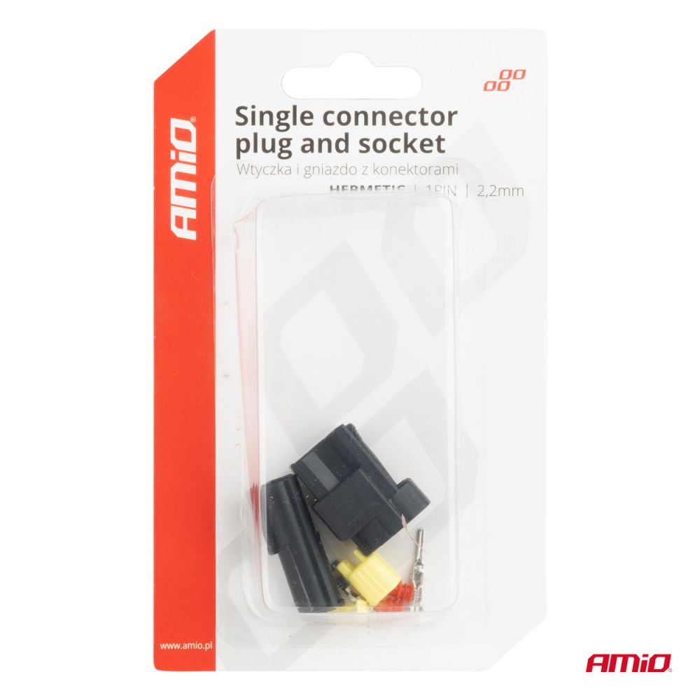 Amio - ΦΙΣΑ ΣΥΝΔΕΣΗΣ ΜΕ ΥΠΟΔΟΧΗ 1 PIN Φ2,2mm ΑΔΙΑΒΡΟΧΗ - 1 τεμ. (04345/AM)
