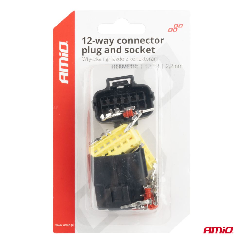 ΠΡΟΣΦΟΡΑ ΦΙΣΑ ΣΥΝΔΕΣΗΣ ΜΕ ΥΠΟΔΟΧΗ 12 PIN Φ2,2mm ΑΔΙΑΒΡΟΧΗ AMIO - 1 τεμ.