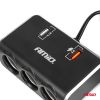 Amio - ΑΝΤΑΠΤΟΡΑΣ ΑΝΑΠΤΗΡΑ 12/24V 120W ΨΗΦΙΑΚΟΣ ΜΑΥΡΟΣ/3 ΘΕΣΕΙΣ/2xUSB-A QC 3.0 ΜΕ ΚΑΛΩΔΙΟ 80cm - 1 Τεμ. (04364/AM)