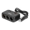 Amio - ΑΝΤΑΠΤΟΡΑΣ ΑΝΑΠΤΗΡΑ 12/24V 120W ΜΑΥΡΟΣ/3 ΘΕΣΕΙΣ/1xUSB-A+1xUSB-C QC 4.0 ΤΑΧΕΙΑΣ ΦΟΡΤΙΣΗΣ/ΚΑΛΩΔΙΟ 80cm - 1 Τεμ. (04365/AM)