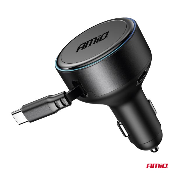 ΦΟΡΤΙΣΤΗΣ ΑΝΑΠΤΗΡΑ 12/24V ΜΕ 1 ΘΥΡΑ USB-C 60W 5V/3A ΤΑΧΕΙΑΣ ΦΟΡΤΙΣΗΣ ΜΕ ΕΝΣΩΜΑΤΟΜΕΝΟ ΚΑΛΩΔΙΟ USB-C ΑΜΙΟ - 1 ΤΕΜ.