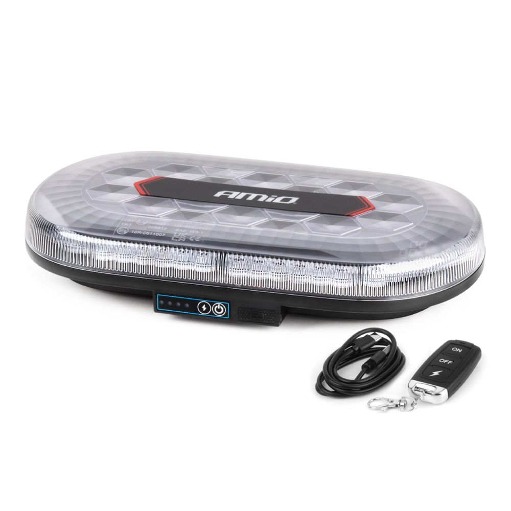 Amio - ΦΑΡΟΣ/ΣΤΡΟΜΠΟ ΜΠΑΡΑ R65 R10 12/24V 26W LED ΠΟΡΤΟΚΑΛΙ 10 ΧΡΗΣΕΩΝ ΜΕ ΜΑΓΝΗΤΙΚΗ ΒΑΣΗ 326x186x63mm - 1 ΤΕΜ. (04369/AM)