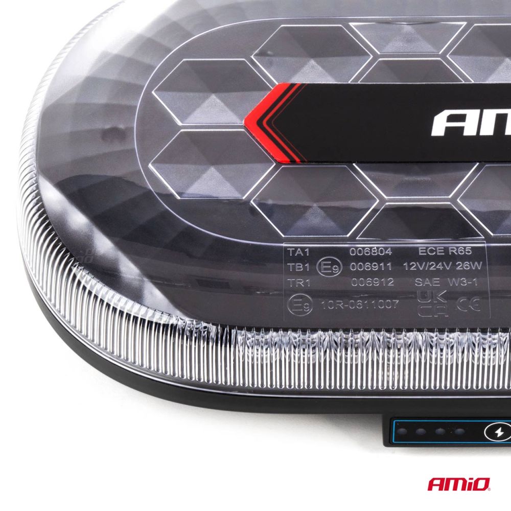 Amio - ΦΑΡΟΣ/ΣΤΡΟΜΠΟ ΜΠΑΡΑ R65 R10 12/24V 26W LED ΠΟΡΤΟΚΑΛΙ 10 ΧΡΗΣΕΩΝ ΜΕ ΜΑΓΝΗΤΙΚΗ ΒΑΣΗ 326x186x63mm - 1 ΤΕΜ. (04369/AM)