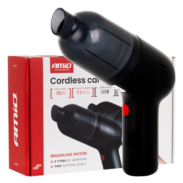 Amio - Ασύρματη Ηλεκτρική Σκούπα Αυτοκινήτου VC-08 70W 11 kPa BLDC με Φίλτρο HEPA – USB-C - 1 Τεμ. (04416/AM)