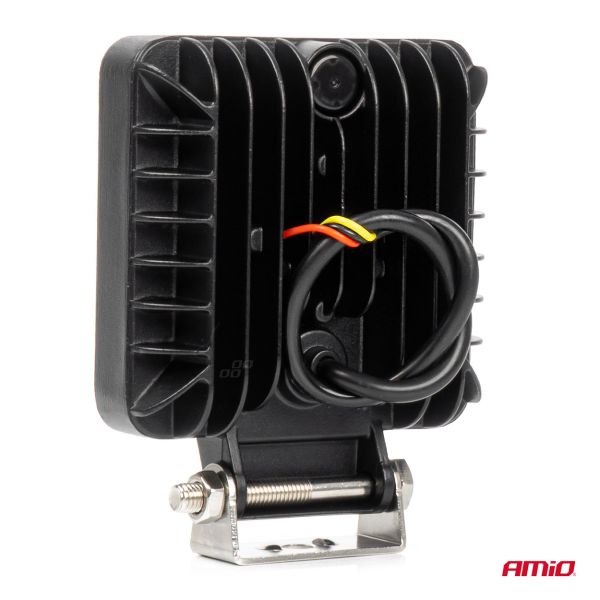 Amio - LED Λάμπα Εργασίας 36W 3600lm 6500K με Προειδοποιητικό Φως – 9–36V (Λευκό + Κίτρινο) Spot Αλουμινένια - 1 τεμ. - (04419/AM)