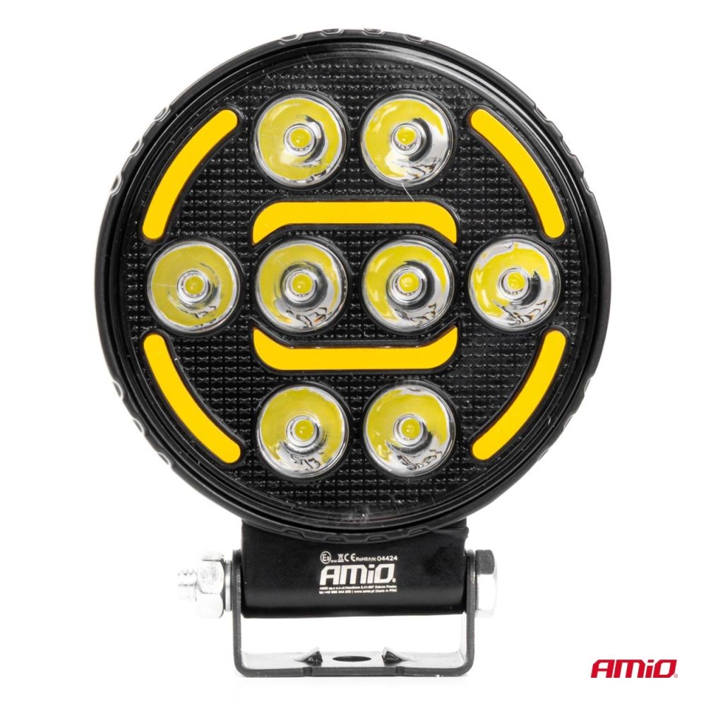 Amio - Προβολέας Εργασίας LED AWL80 SPOT 48W 2400lm με Λευκό + Κίτρινο φώς προειδοποίησης  9/36V - 1 τεμ. (04424/AM)