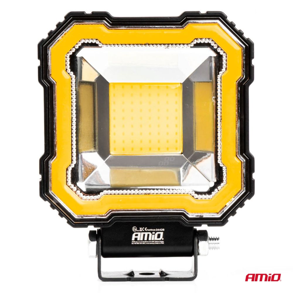 Amio - Προβολέας Εργασίας LED AWL82 FLOOD 48W 3600lm 6500K με σταθερή Κίτρινη LED μπάρα – 9–36V - 1 τεμ. (04426/AM)