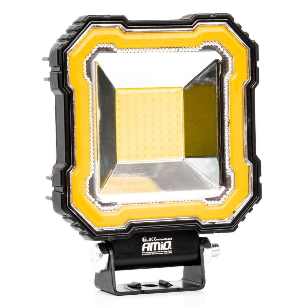 Amio - Προβολέας Εργασίας LED AWL82 FLOOD 48W 3600lm 6500K με σταθερή Κίτρινη LED μπάρα – 9–36V - 1 τεμ. (04426/AM)