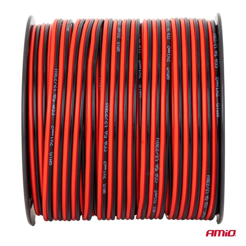 Amio - Δίδυμο Καλώδιο Ηχείων CCA 2×1mm² 100m - 1 τεμ. (04458/AM)