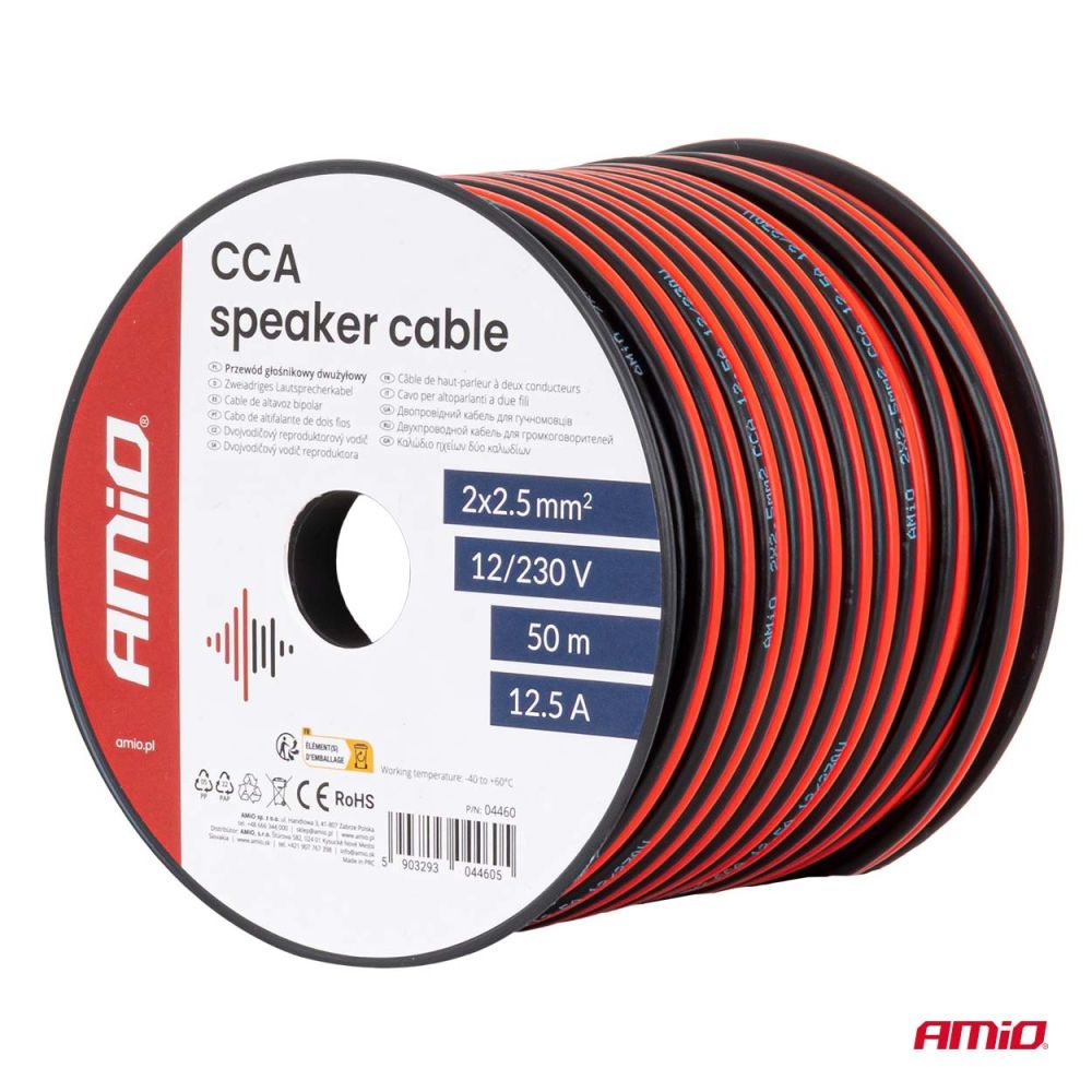 Amio - Δίδυμο Καλώδιο CCA 2×2,5mm² 50m - 1 τεμ. (04460/AM)