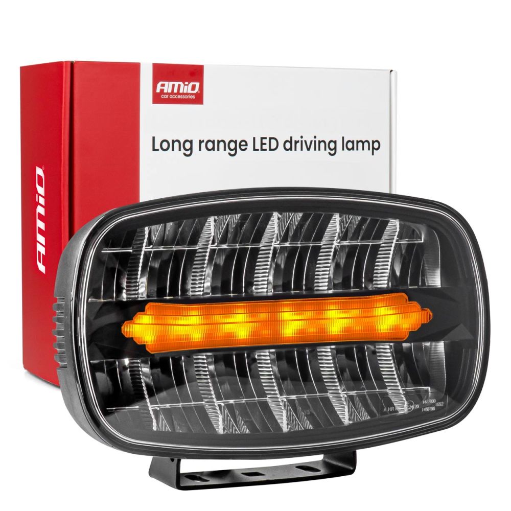Amio - Προβολέας Εργασίας LED Oval με Ενσωματωμένο Φλας 109W 7000lm 9/36V για Φορτηγά Γεωργικά Μηχανήματα και Off-Road Οχήματα - 1 τεμ. (04535/AM)