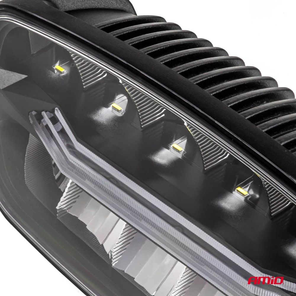 Amio - Προβολέας Εργασίας LED Oval με Ενσωματωμένο Φλας 109W 7000lm 9/36V για Φορτηγά Γεωργικά Μηχανήματα και Off-Road Οχήματα - 1 τεμ. (04535/AM)