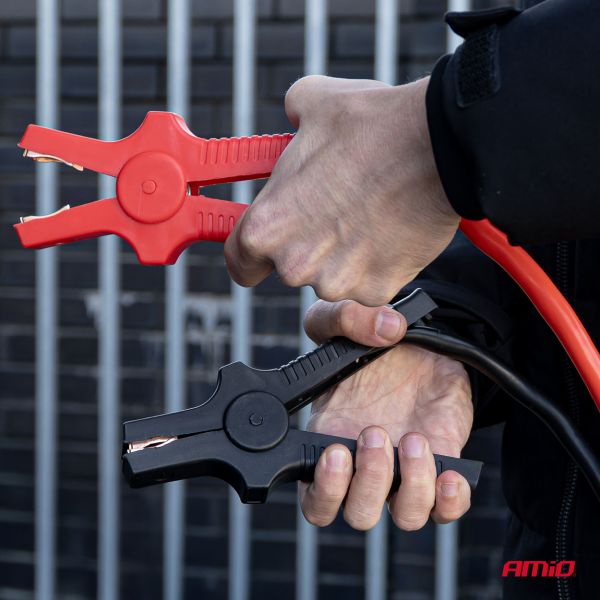 Amio - Καλώδια Φόρτισης Μπαταρίας (Ρευματοδότες) τάση λειτουργίας 12-24V ένταση ρεύματος 350A μήκος 3,5m με πιστοποίηση TUV για Επιβατικά Αυτοκίνητα και Φορτηγά - 1 σετ (04594/AM)