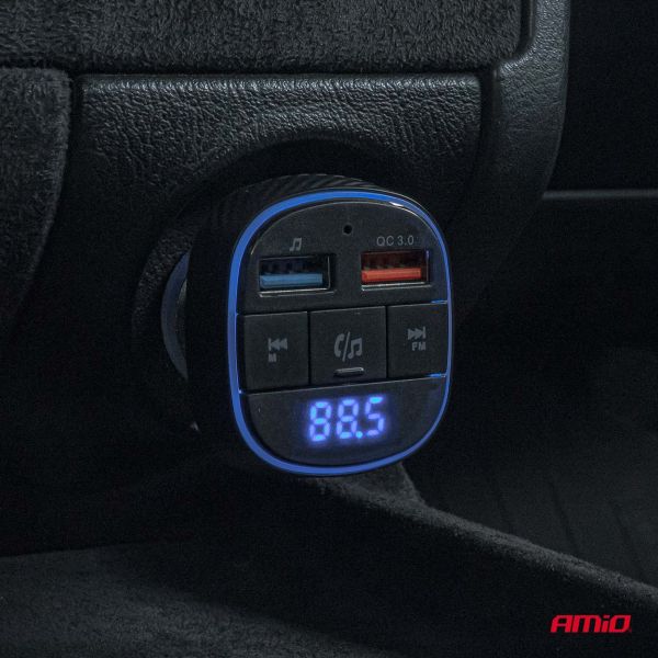 Amio - FM Transmitter Αναπτήρα τύπου FMT01 τάση λειτουργίας για Επιβατικά Αυτοκίνητα και Φορτηγά με 2xUSB Type-A για Επιβατικά Αυτοκίνητα και Φορτηγά - 1 τεμ. (04648/AM)