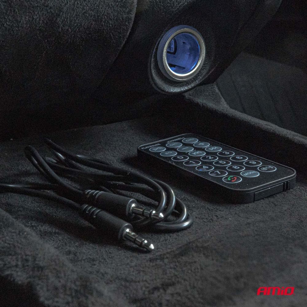 Amio - FM Transmitter Αυτοκινήτου 12/24V με 1xUSB Type-A, 1xUSB Type-C και Τηλεχειριστήριο - 1 τεμ. (04657/AM)