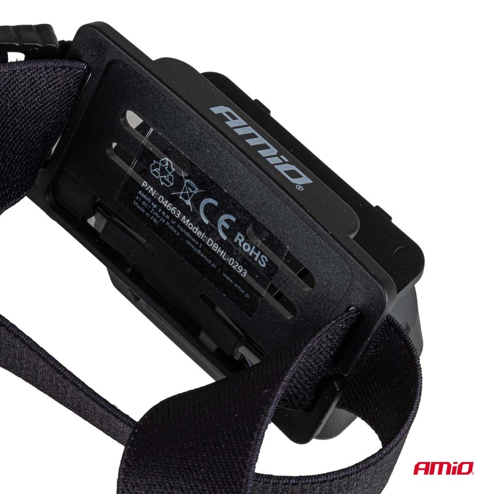 Amio - Φακός Κεφαλής Εργασίας τύπου XPG+COB LED χωρητικότητα μπαταρίας 1000mAh - 1 τεμ. (04663/AM)