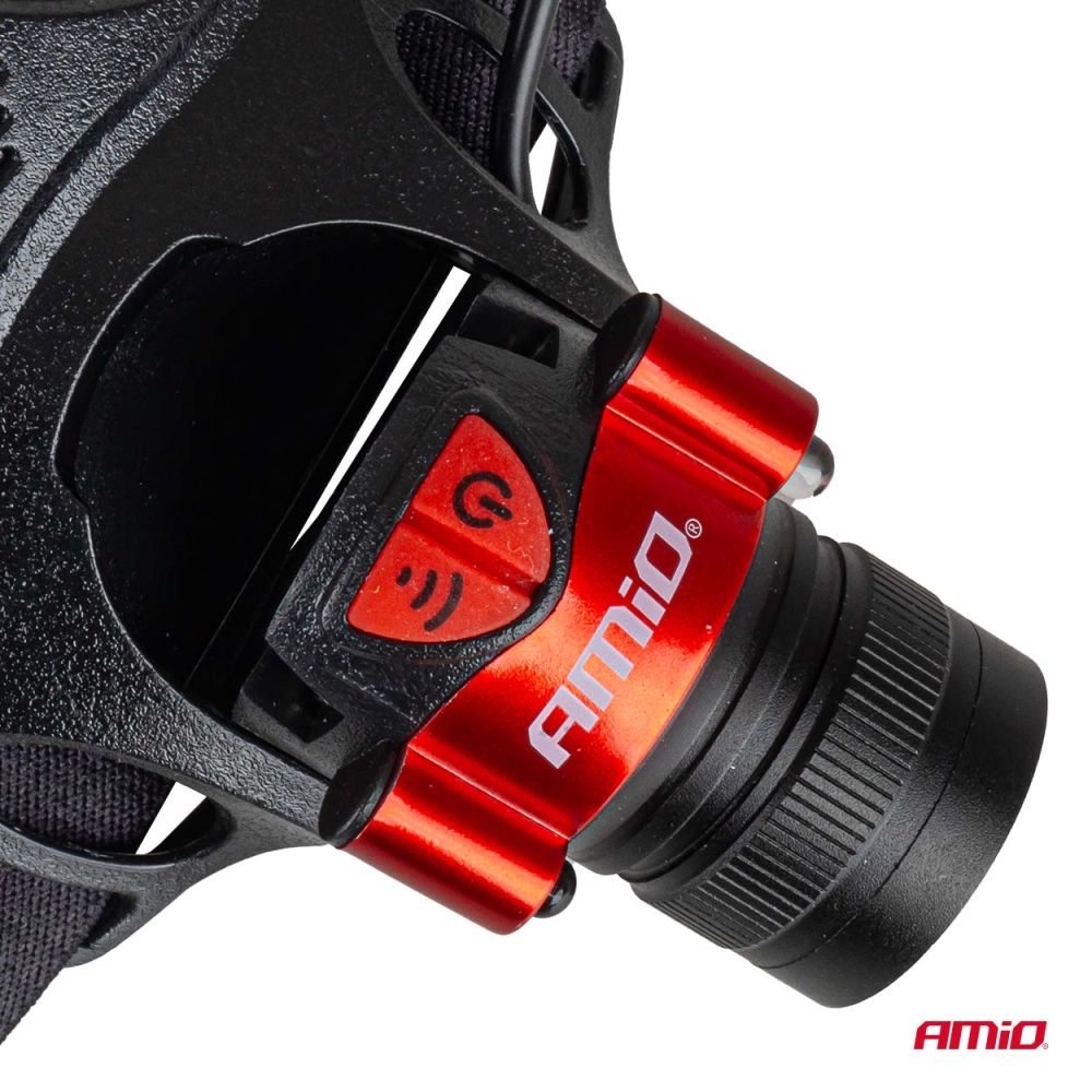 Amio - Φακός Κεφαλής Εργασίας τύπου T6 LED χωρητικότητα μπαταρίας 3600mAh - 1 τεμ. (04665/AM)