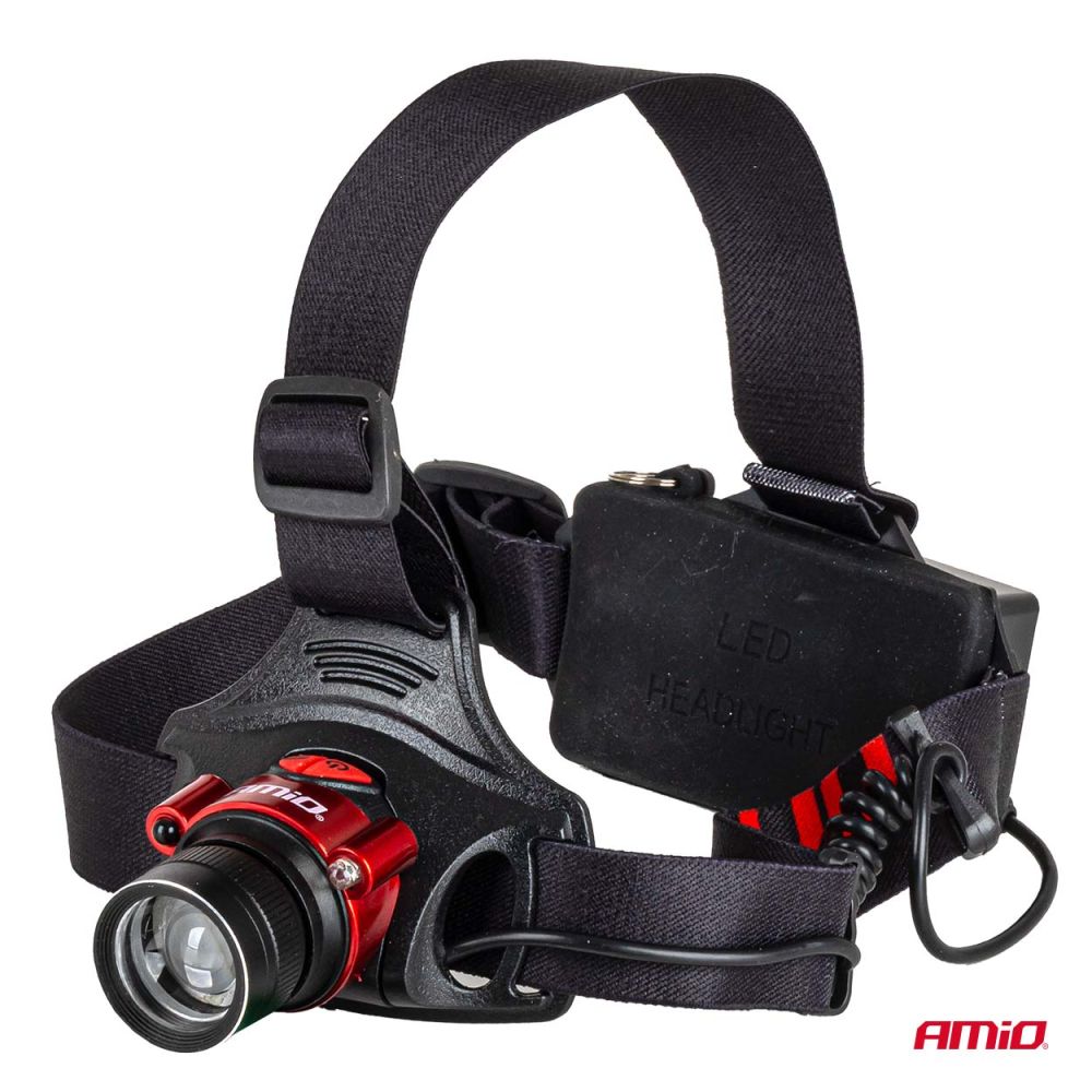 Amio - Φακός Κεφαλής Εργασίας τύπου T6 LED χωρητικότητα μπαταρίας 3600mAh - 1 τεμ. (04665/AM)