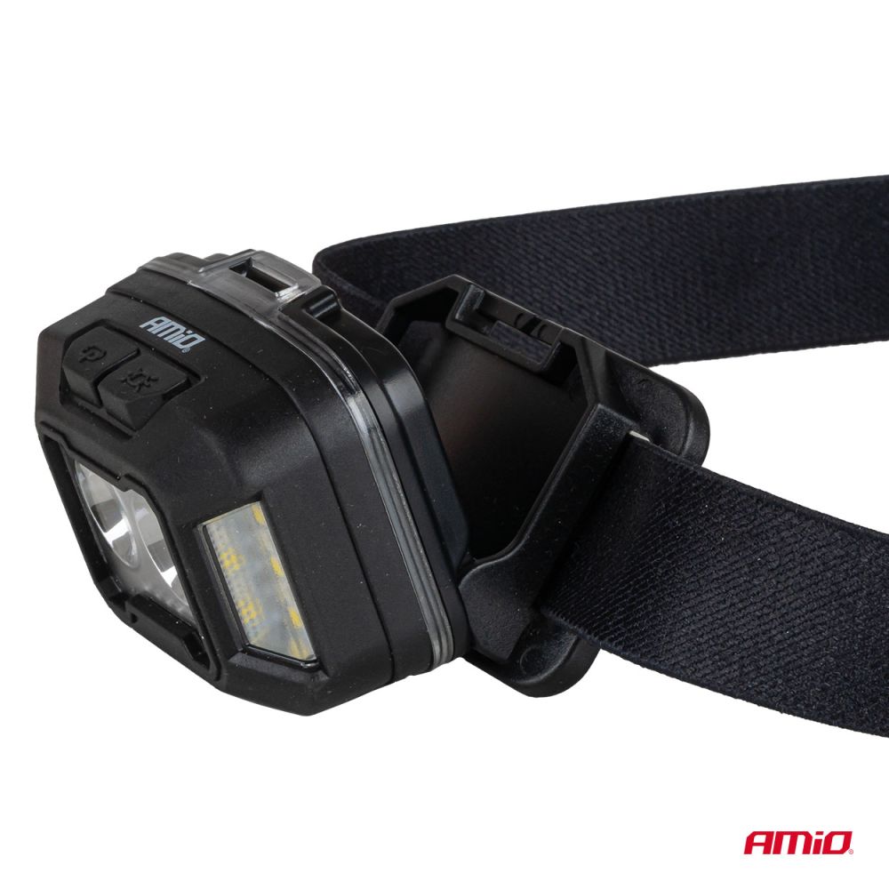 Amio - Φακός Κεφαλής Εργασίας τύπου 2xXPG+10SMD LED χωρητικότητα μπαταρίας 1800mAh - 1 τεμ. (04668/AM)
