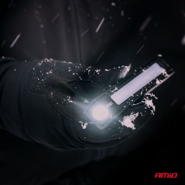 Amio - Φακοί Εργασίας Χειρός Ανακλινόμενοι τύπου XTE+SMD LED χωρητικότητα μπαταρίας 600mAh μήκος 15cm - 10 τεμ. (04670/AM)