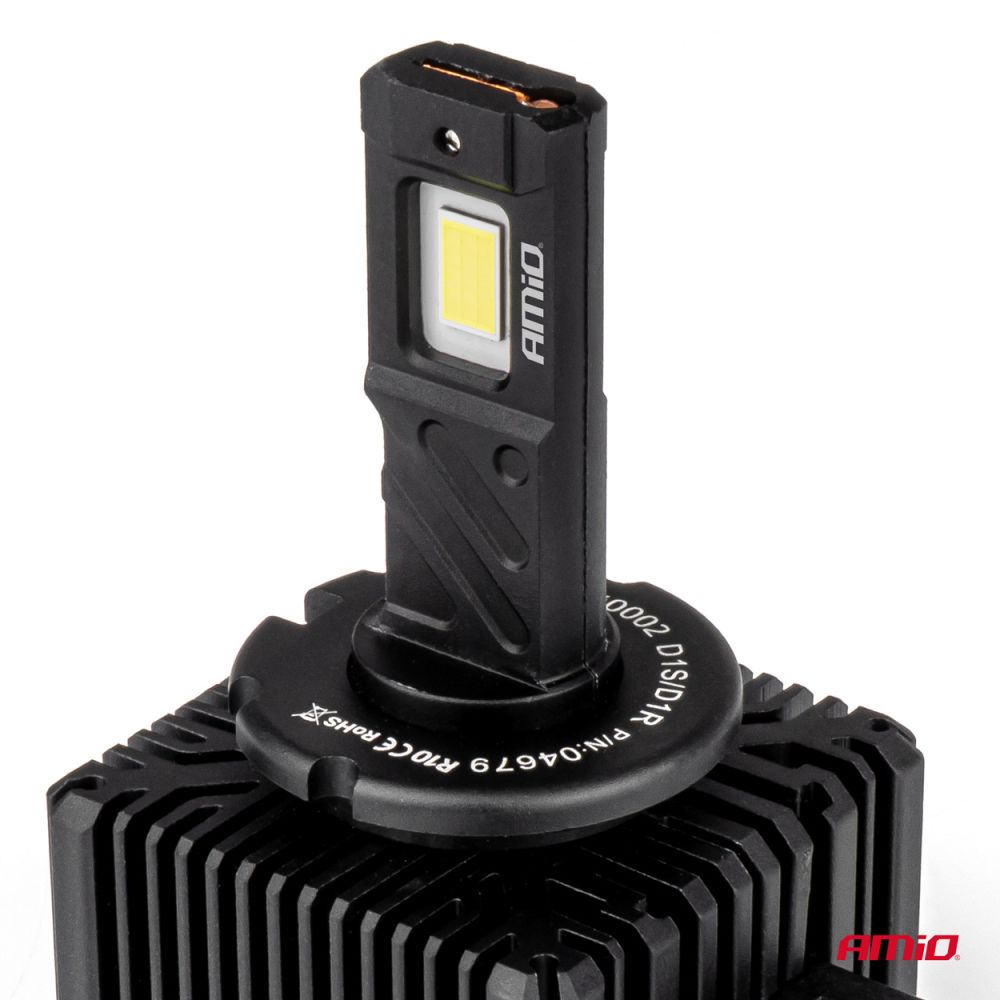 Amio - Λαμπτήρες LED Φώτων Εμπρός τύπου D1S/D1R βάση PK32d-2 τάση λειτουργίας 12V απόδοσης 110W (11132lm) XD PRO Series FULL CANBUS 6500K με ψύκτρα Plug & Play για Επιβατικά Αυτοκίνητα - 2 τεμ. (04679/AM)