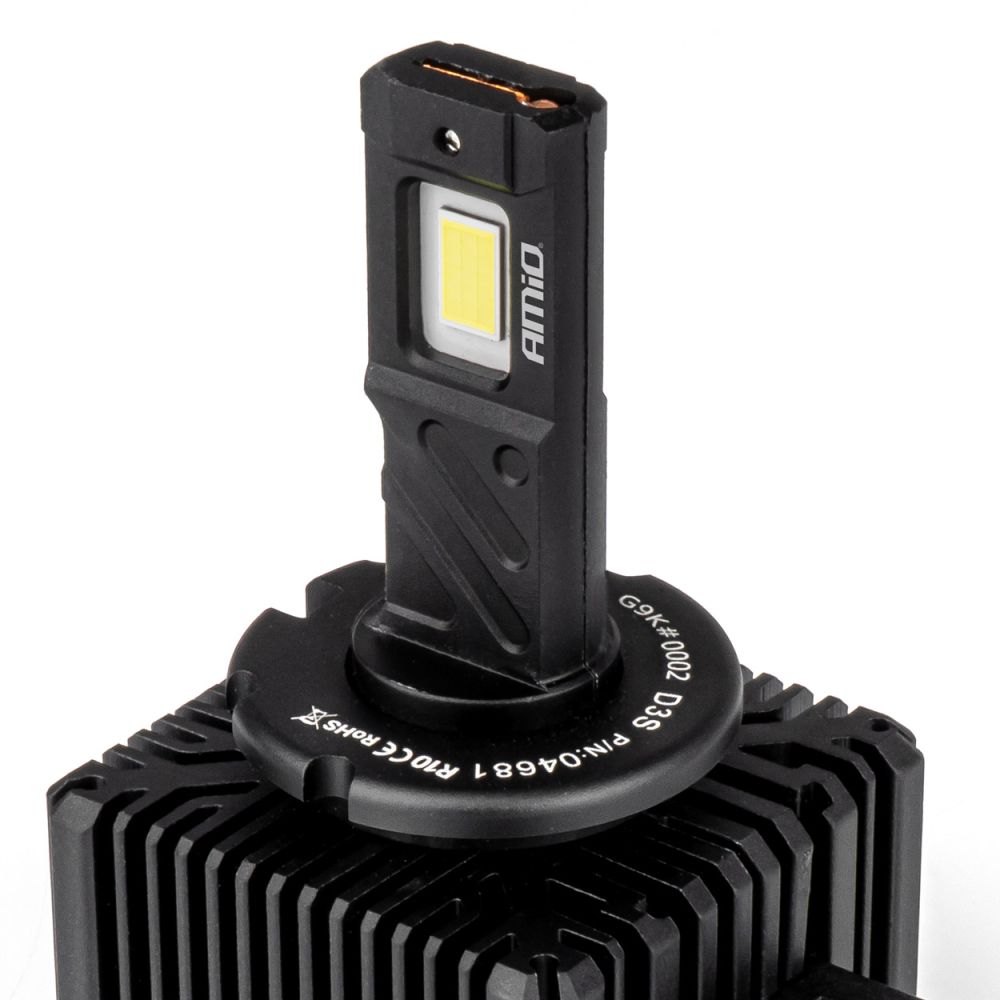 Amio - Λαμπτήρες LED Φώτων Εμπρός τύπου D3S βάση PK32d-5 τάση λειτουργίας 12V απόδοσης 176W (14424lm) XD PRO Series FULL CANBUS 6500K με ψύκτρα Plug & Play για Επιβατικά Αυτοκίνητα - 2 τεμ. (04679/AM)