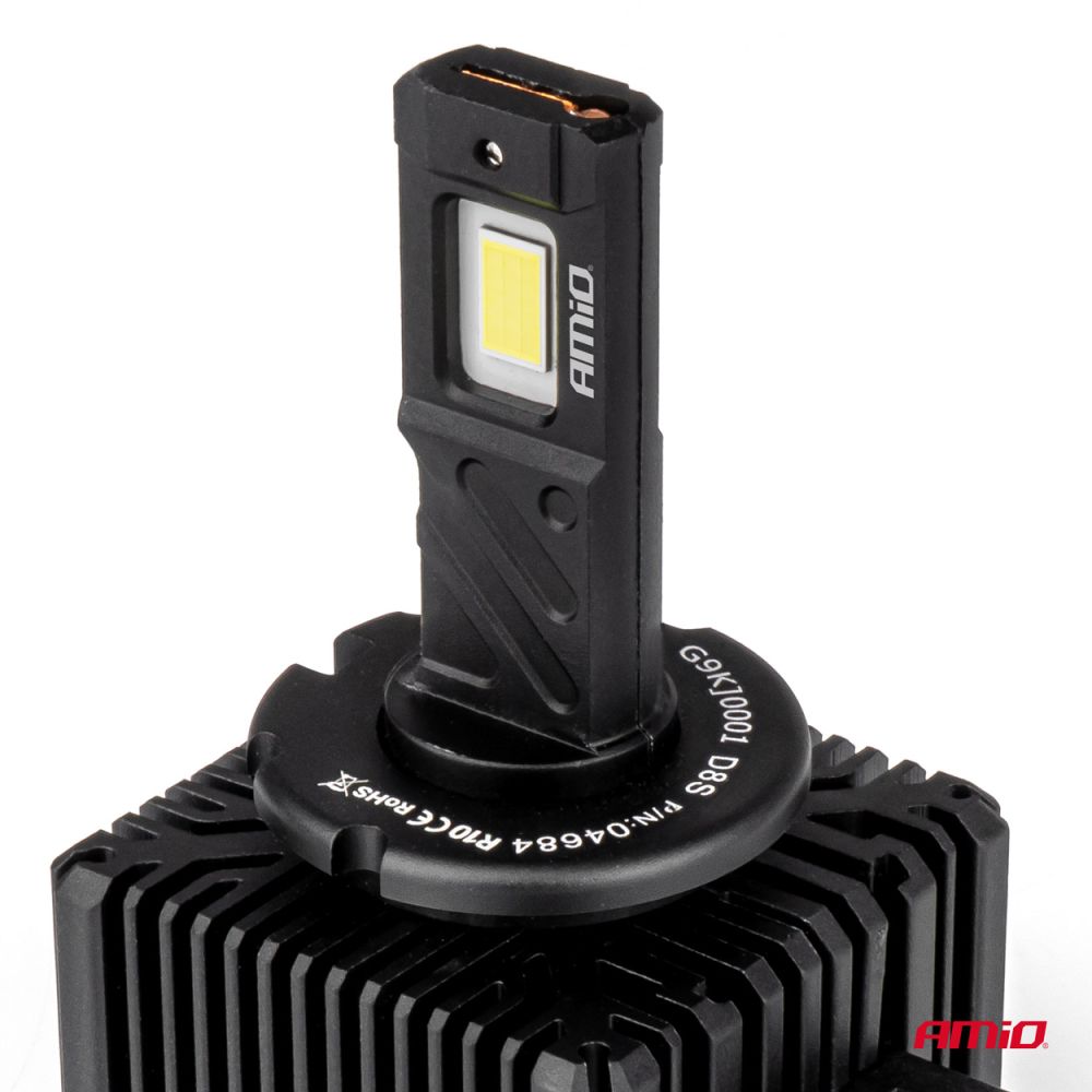 Amio - Λαμπτήρες LED Φώτων Εμπρός τύπου D8S βάση PK32d-1 τάση λειτουργίας 12V απόδοσης 176W (14424lm) XD PRO Series FULL CANBUS 6500K με ψύκτρα Plug & Play για Επιβατικά Αυτοκίνητα - 2 τεμ. (04684/AM)