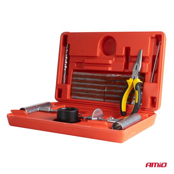 Amio - Κιτ Επισκευής Ελαστικών με Κορδόνι σε Κουτί Μεταφοράς - 38τεμ (04693)