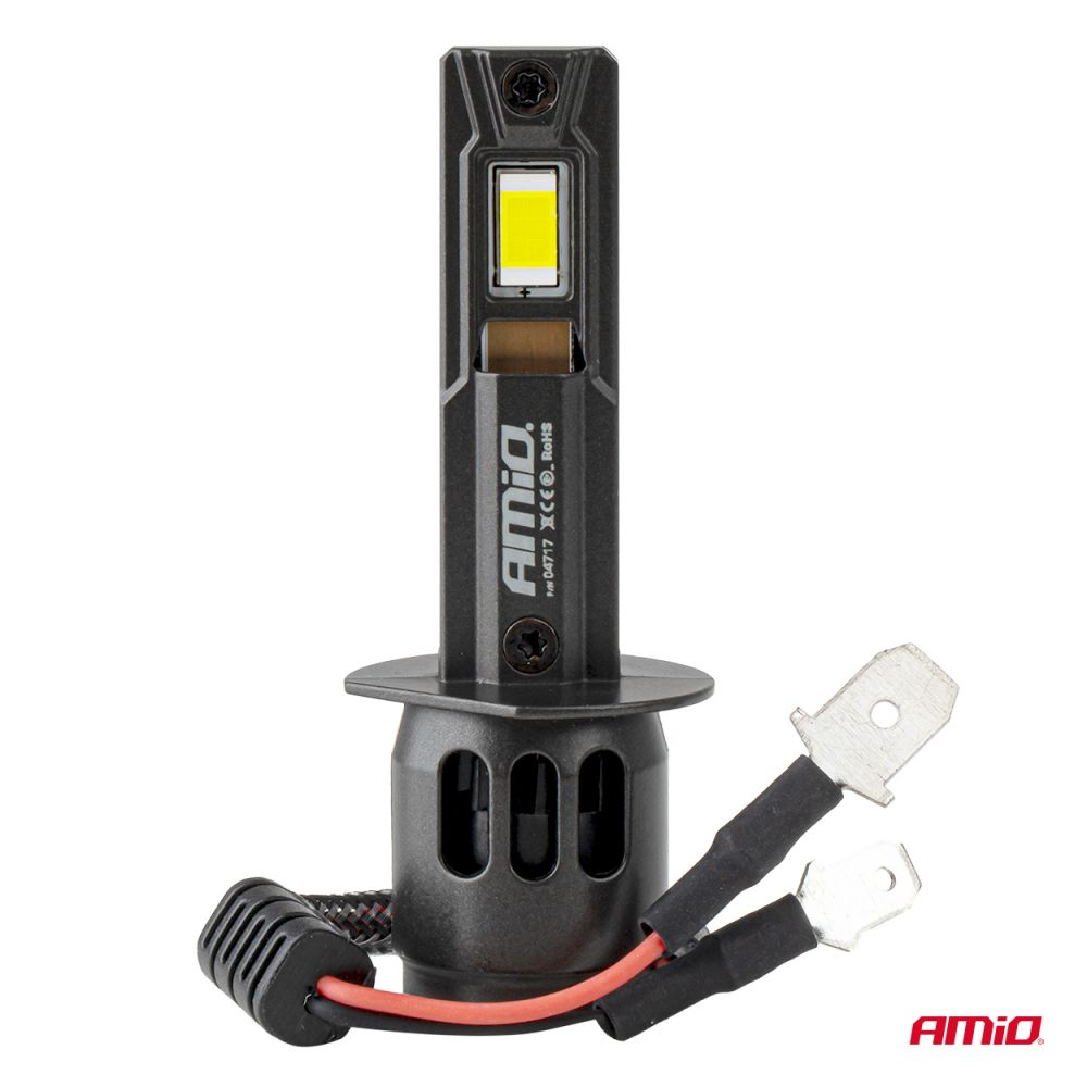 Amio - Λαμπτήρες LED F25 PRO Black Edition H1 68W 12-24V Full CAN Bus με Φωτεινότητα 7646lm σε Ψυχρό Λευκό 6000K για Επιβατικά Αυτοκίνητα & Φορτηγά - Σετ 2 τεμ. (04717/AM)