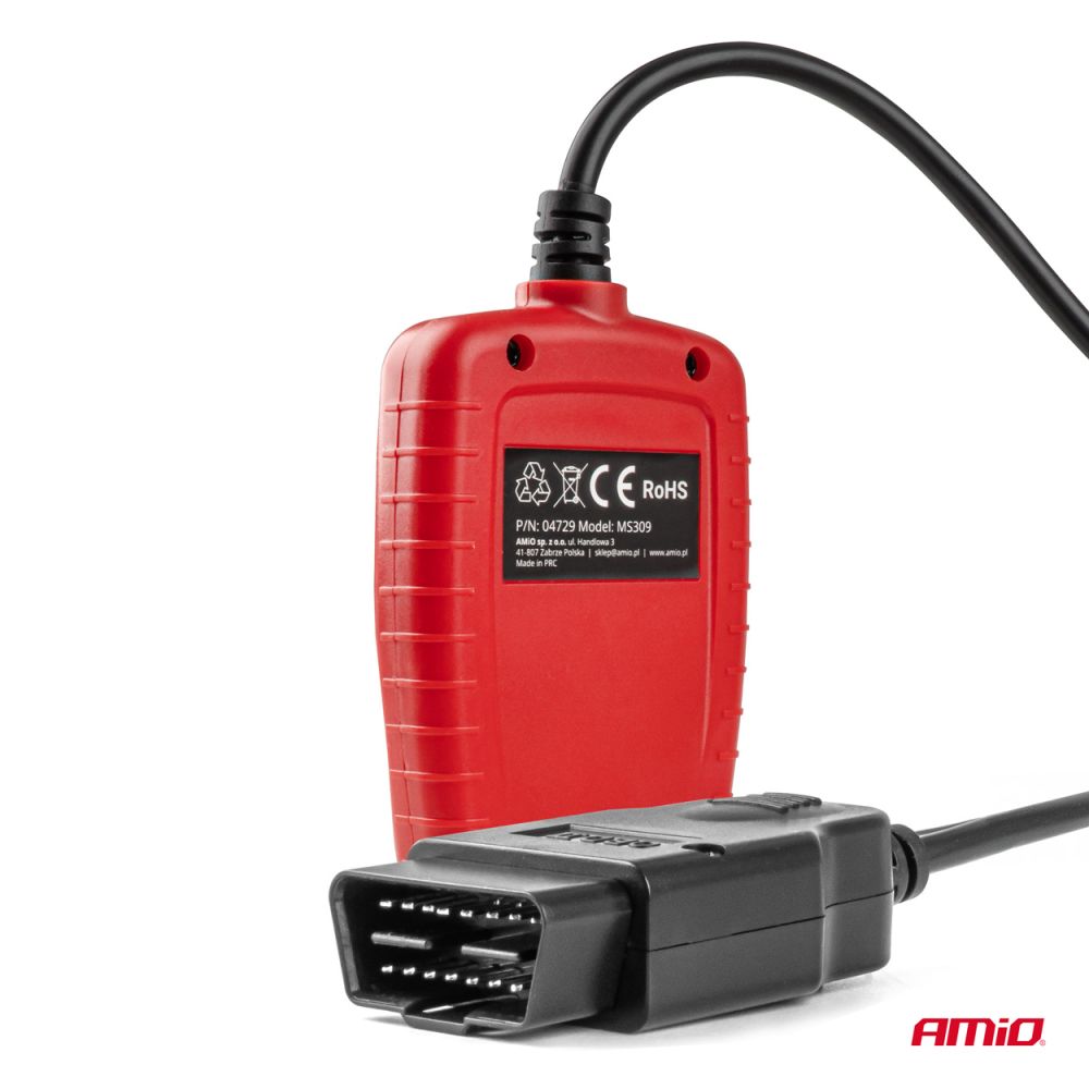 Amio - Διαγνωστικό Αυτοκινήτου OBD 2 τύπου V300 τάση λειτουργίας 8-18V με οθόνη LCD 128x64 pixels για Επιβατικά Αυτοκίνητα - 1 τεμ. (04729/AM)
