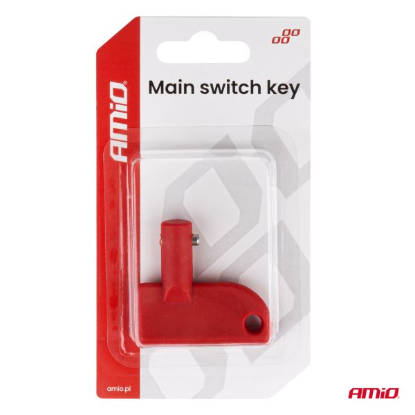 Amio - Κλειδί Κεντρικού Διακόπτη Ρεύματος Μπαταρίας υλικό Πλαστικό χρώμα κόκκινο - 1 τεμ (04804/AM)