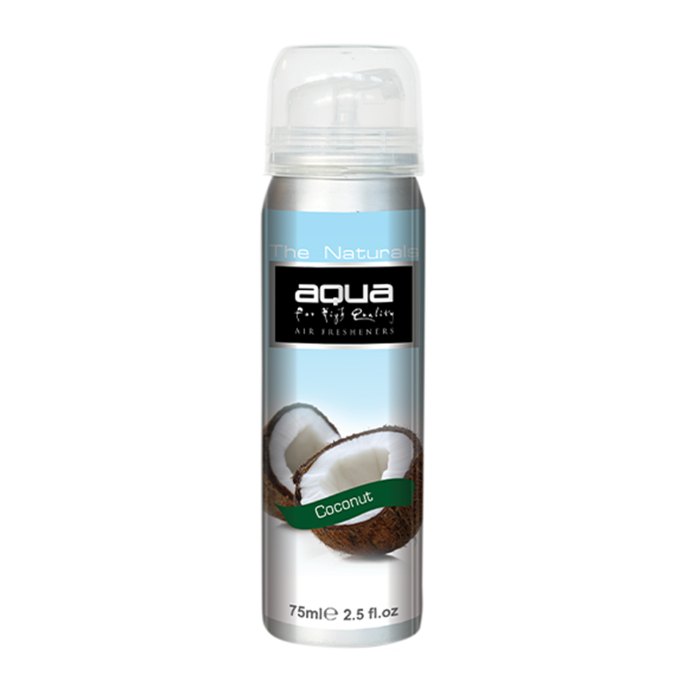 Aqua - ΑΡΩΜΑΤΙΚΟ ΑΥΤΟΚΙΝΗΤΟΥ ΣΕ ΣΠΡΕΙ (SPRAY) ΜΕ ΑΡΩΜΑ ΚΑΡΥΔΑ (COCONUT) FRUITS SERIES 75ml AQUA - 1 TEM. (10-127/AQ)