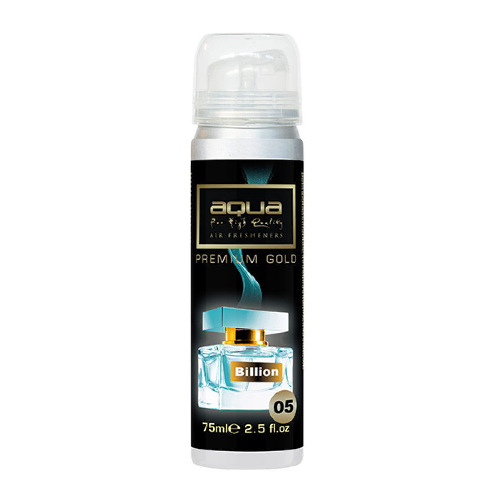 Aqua - ΑΡΩΜΑΤΙΚΟ ΑΥΤΟΚΙΝΗΤΟΥ ΣΕ ΣΠΡΕΙ (SPRAY) ΜΕ ΑΡΩΜΑ BILLION PREMIUM GOLD SERIES 75ml AQUA - 1 TEM. (10-782/AQ)