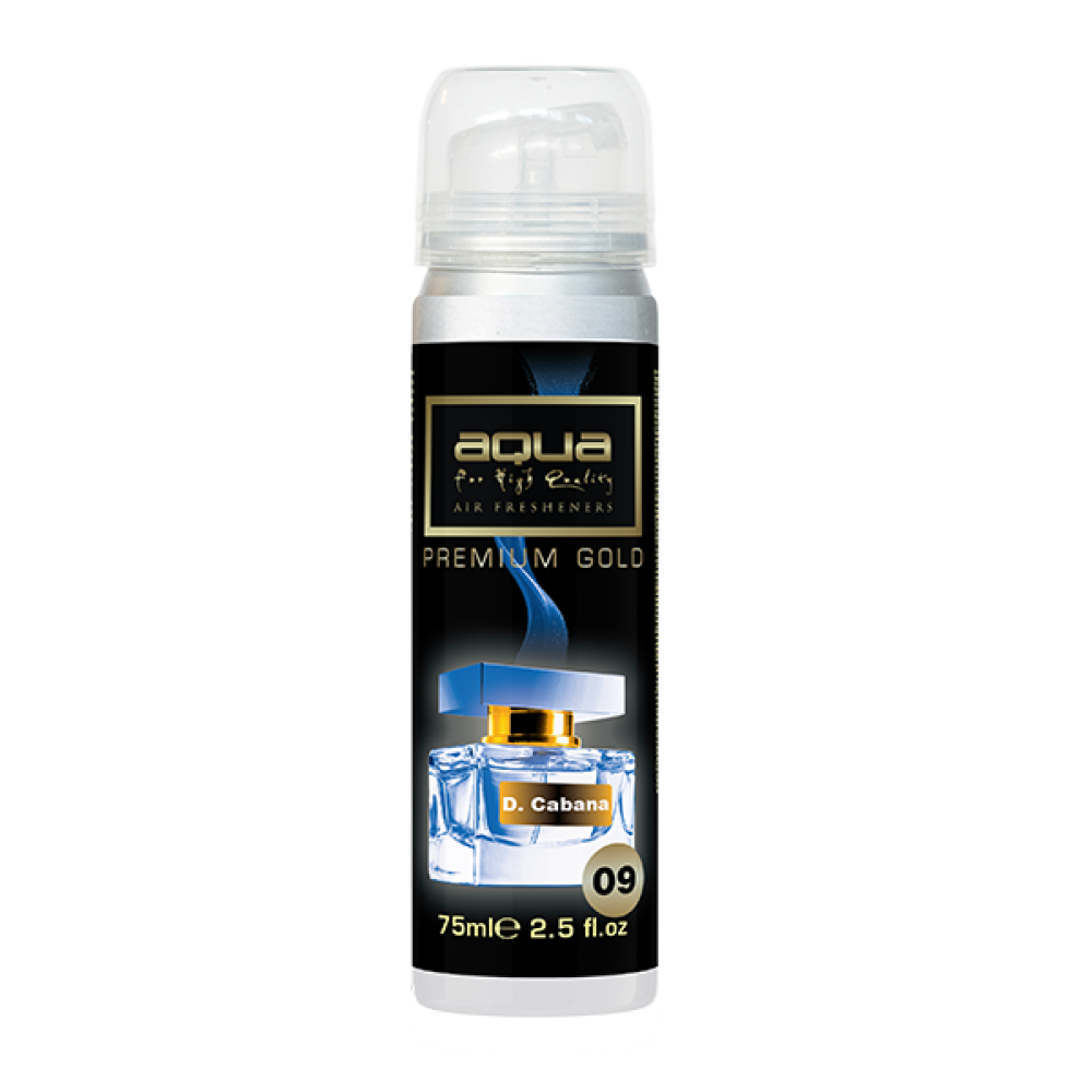 Aqua - ΑΡΩΜΑΤΙΚΟ ΑΥΤΟΚΙΝΗΤΟΥ ΣΕ ΣΠΡΕΙ (SPRAY) ΜΕ ΑΡΩΜΑ D.CABANA PREMIUM GOLD SERIES 75ml AQUA - 1 TEM. (10-803/AQ)