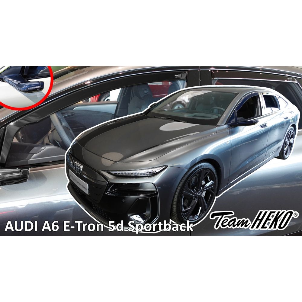 Heko - Ανεμοθραύστες για Audi A6 E-Tron 5 Doors Sportback (έκδοση με κάμερες) 2024+ Σετ Αυτοκινήτου Απο Εύκαμπτο Φιμέ Πλαστικό - 4 τεμ. (ΑΝΕΜ.SET10296)