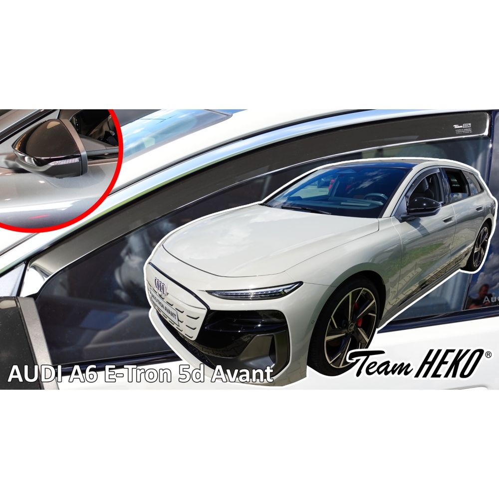 Heko - Ανεμοθραύστες για Audi A6 E-Tron Αvant 5 Doors 2024+ Ζευγάρι Απο Εύκαμπτο Φιμέ Πλαστικό - 2 τεμ. (ΑΝΕΜ.10297)