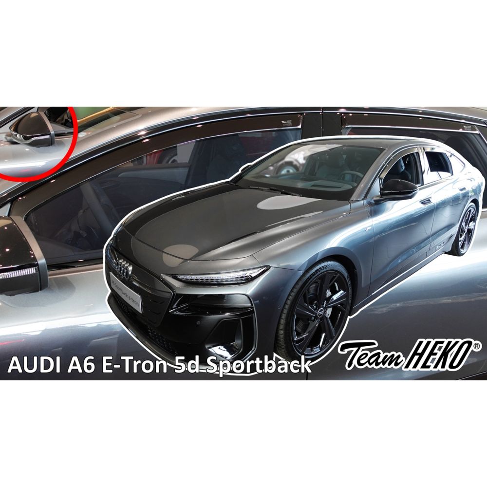 Heko - Ανεμοθραύστες για Audi A6 E-Tron 5 Doors Sportback (έκδοση με καθρέπτες) 2024+ Σετ Αυτοκινήτου Απο Εύκαμπτο Φιμέ Πλαστικό - 4 τεμ. (ΑΝΕΜ.SET10299)