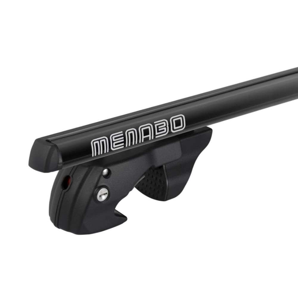 MENABO ΜΠΑΡΕΣ ΟΡΟΦΗΣ ΑΛΟΥΜΙΝΙΟΥ SHERMAN BLACK 120 cm ΣΕ ΜΑΥΡΟ ΧΡΩΜΑ ΓΙΑ Volvo V40 Cross Country 5 doors 2013> ΜΕ RAISED RAILS (Παράλληλες Μπάρες με Κενό) - 2 ΤΕΜ. (12280/MB)