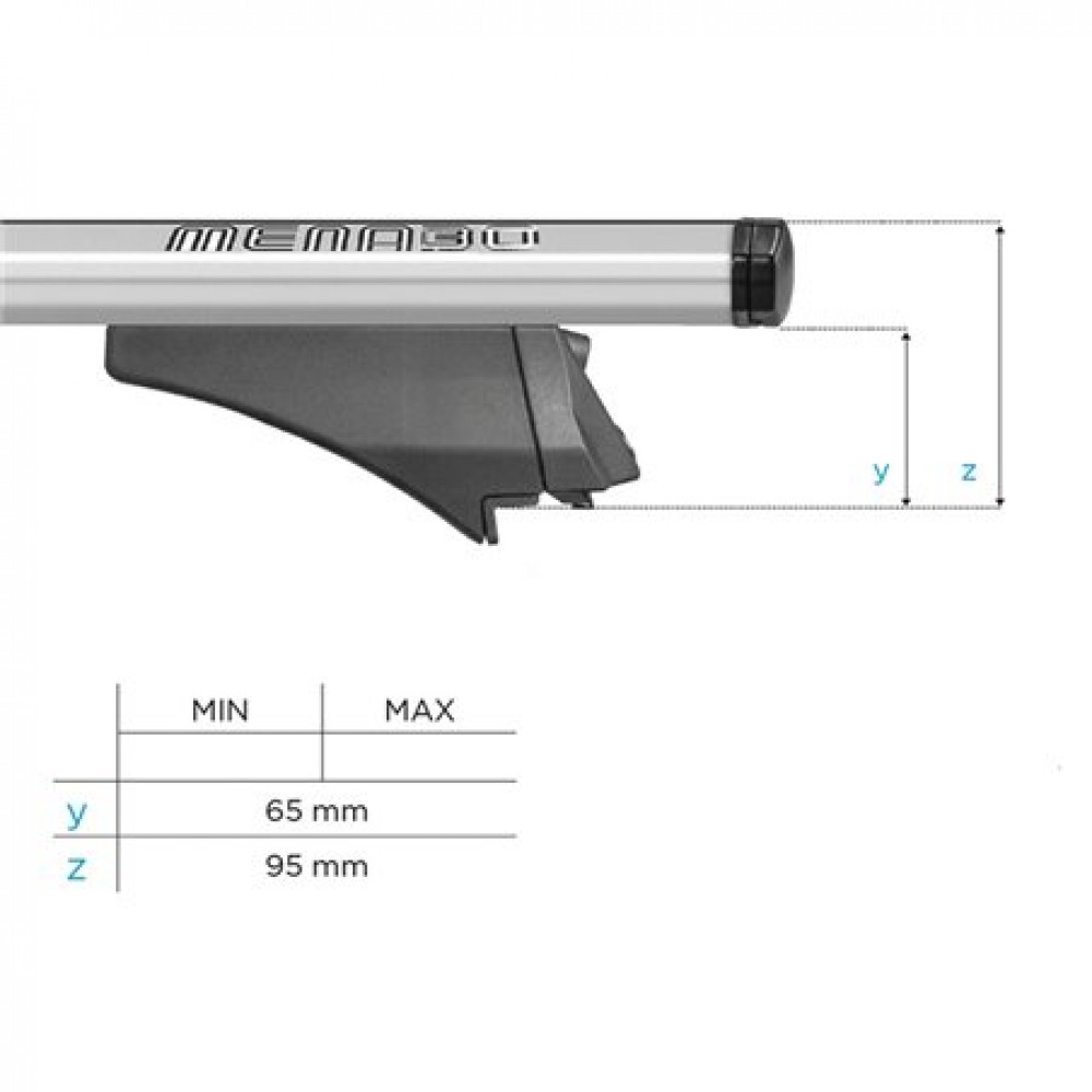 ΜΕΝΑΒΟ ΜΠΑΡΕΣ ΟΡΟΦΗΣ ΑΛΟΥΜΙΝΙΟΥ BLADE XL SILVER 130 cm ΜΕ ΑΚΡΑ ALFA HIGH ΓΙΑ Subaru Outback V 5 doors 2015> ΜΕ FLUSH RAILS - 2 ΤΕΜ. (12940/MB)